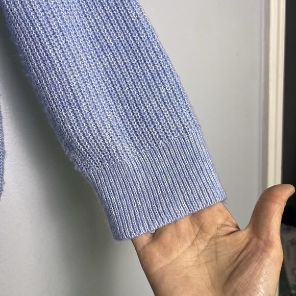 Talbots Womens 1/4 Zip Up Pullover Sweater Plus Sz 2X Blue Cable knit Office - Picture 3 of 12